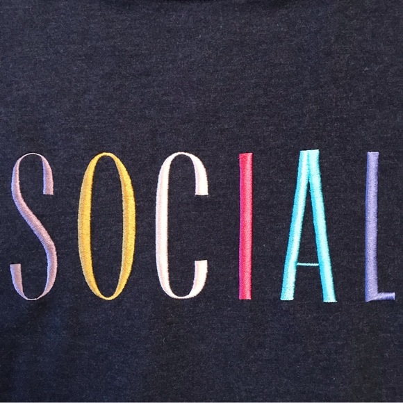 Wild Fox Social Statement Sweatshirt Womens Size XL Dark Blue Crewneck - Picture 6 of 10